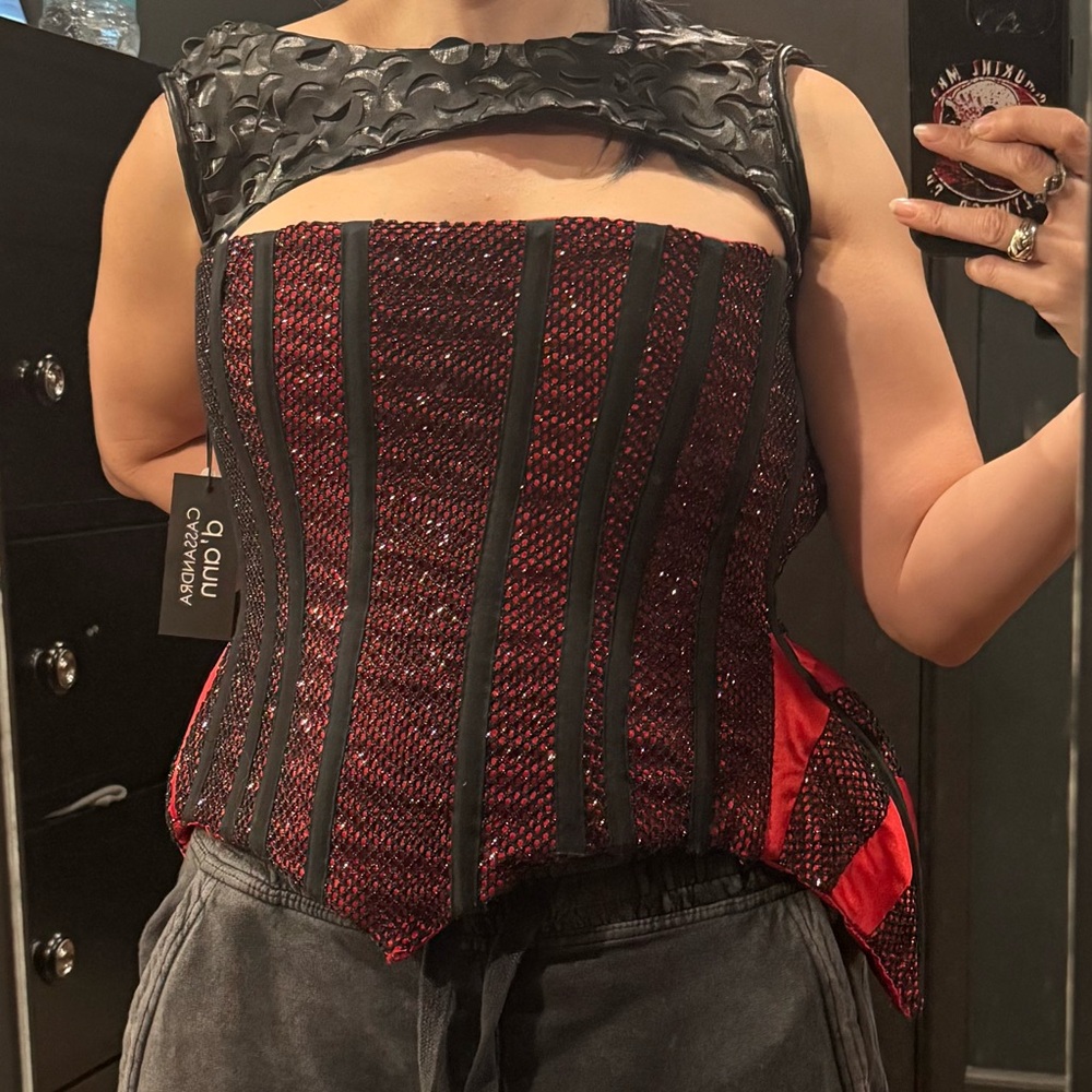 Cassandra D’Ann red corset top medium